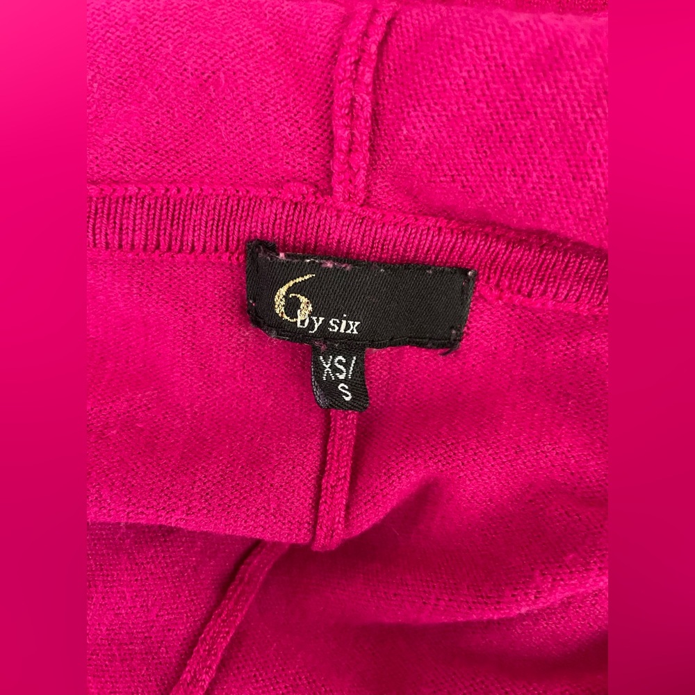 6 By Six Women Oversized Sweater Cardigan Pink Blue Size XS - Picture 7 of 9